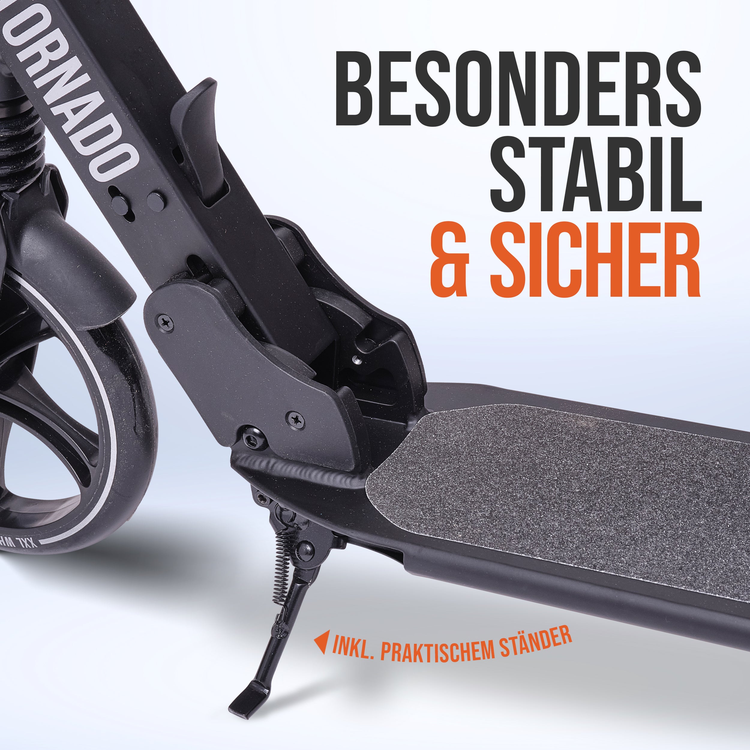 Apollo - High End Scooter Erwachsene - "Tornado 2.0" Cityroller Kinder ab 7 Jahre - Schwarz Silber