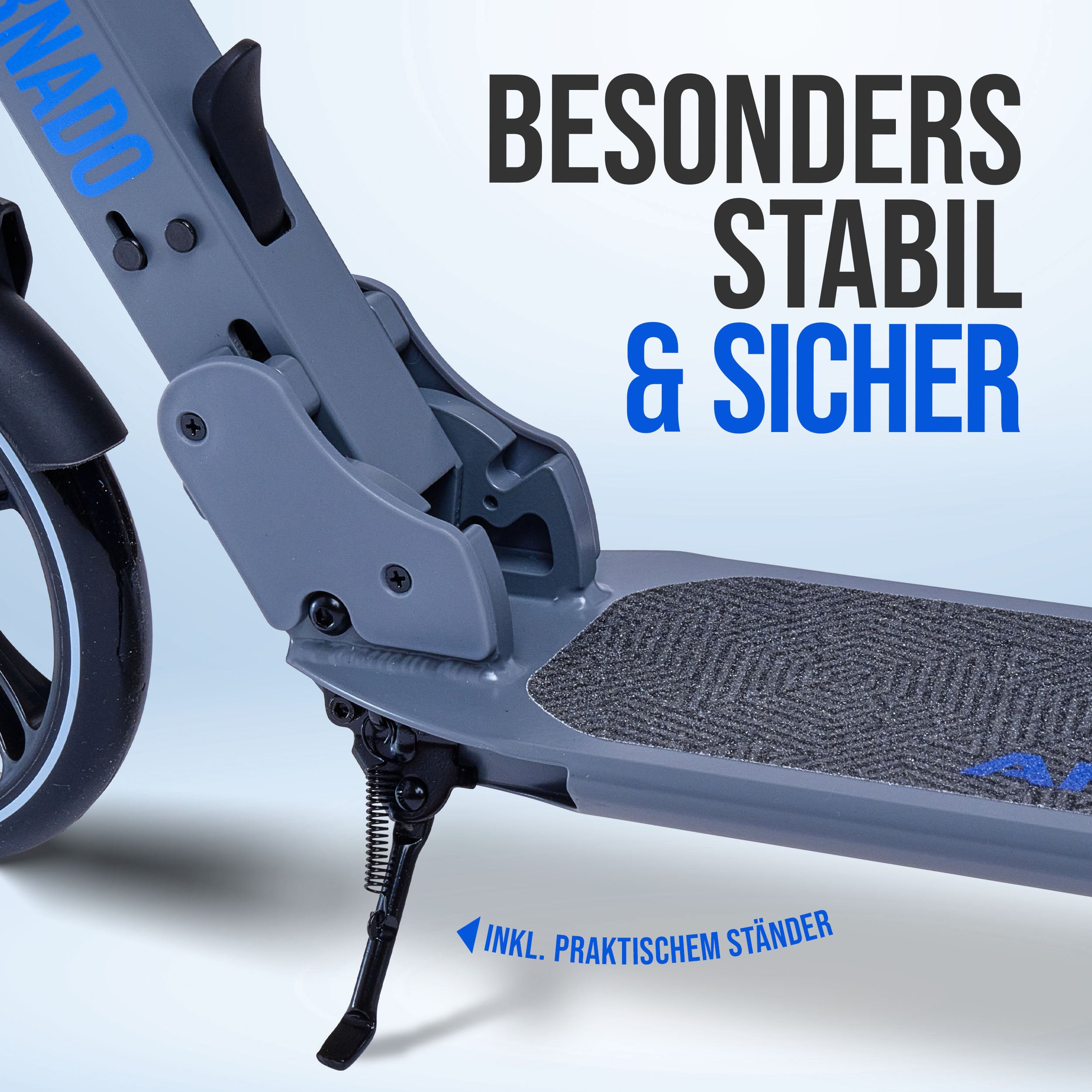 Apollo - High End Scooter Erwachsene - "Tornado 2.0" Cityroller Kinder ab 7 Jahre - Grau Blau