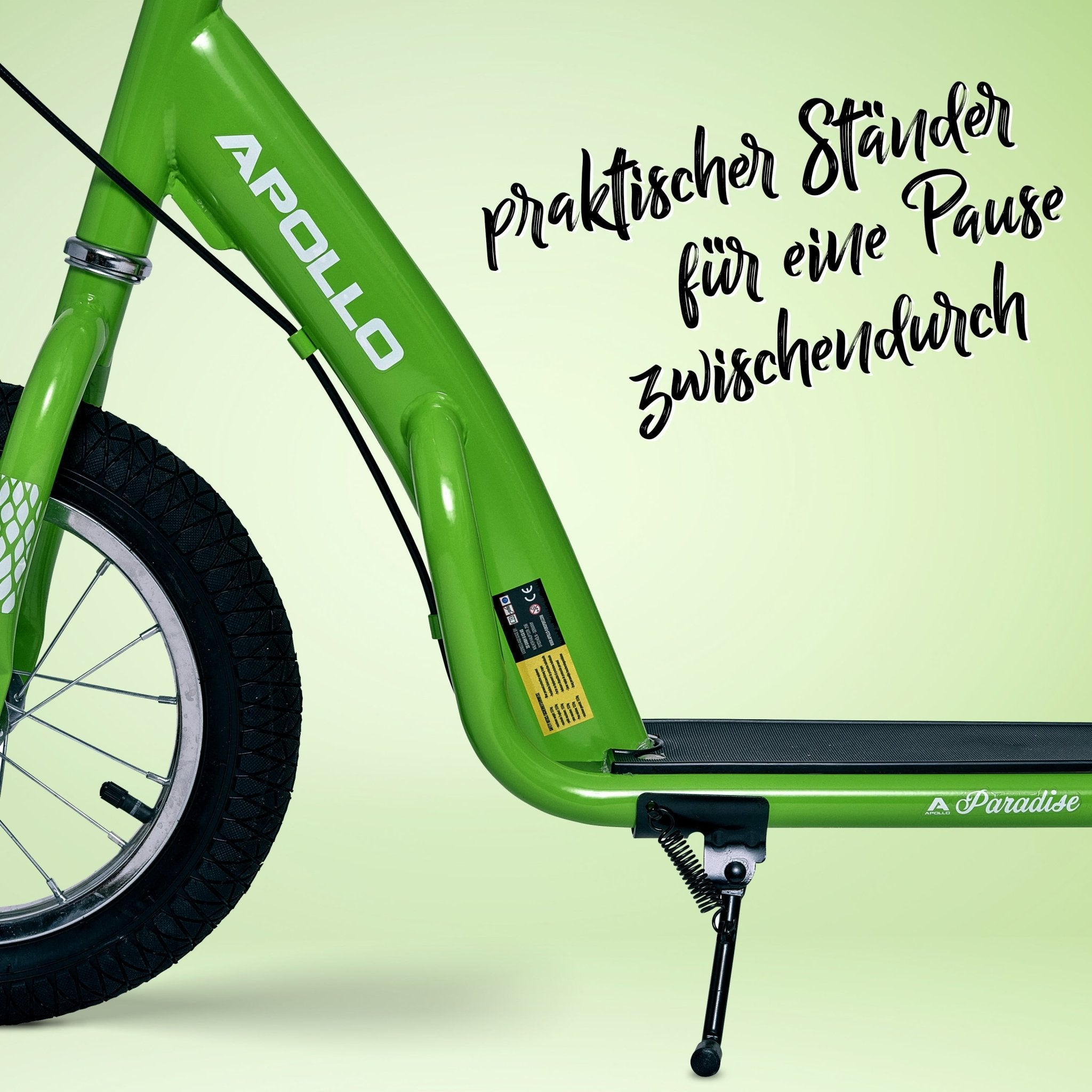Apollo - Retro Scooter Paradise Roller mit Luftreifen 12,5 Zoll - Grün