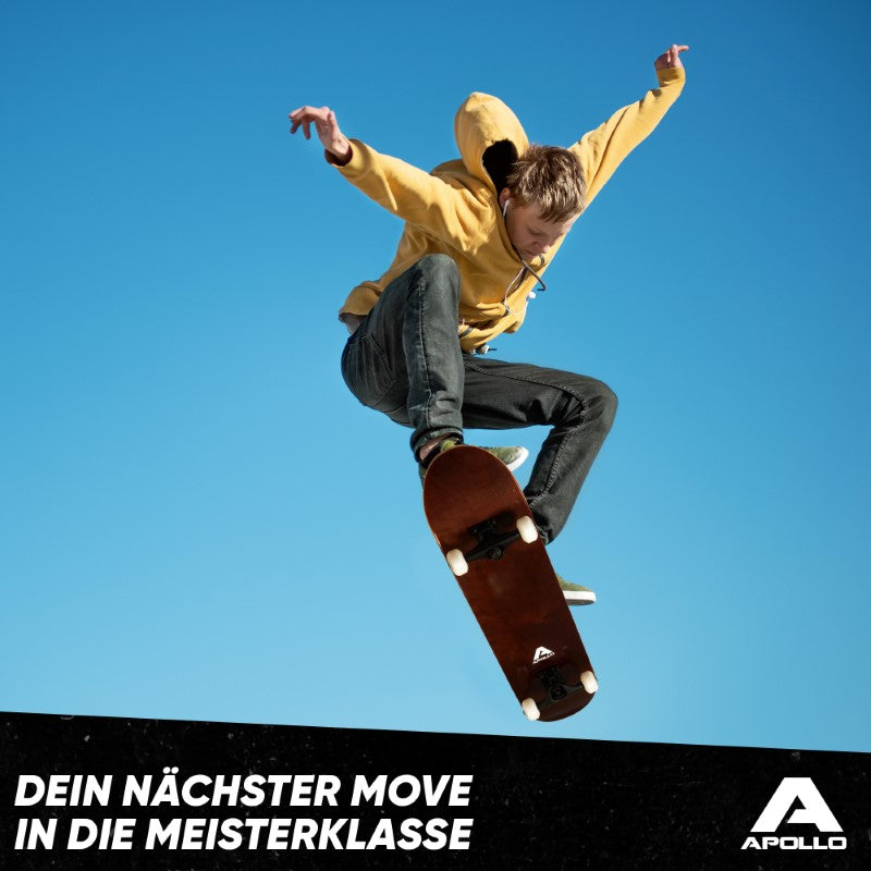 Apollo - Skateboard - Plain Wood - 7-lagiges Holz-Komplettboard mit ABEC 7 -