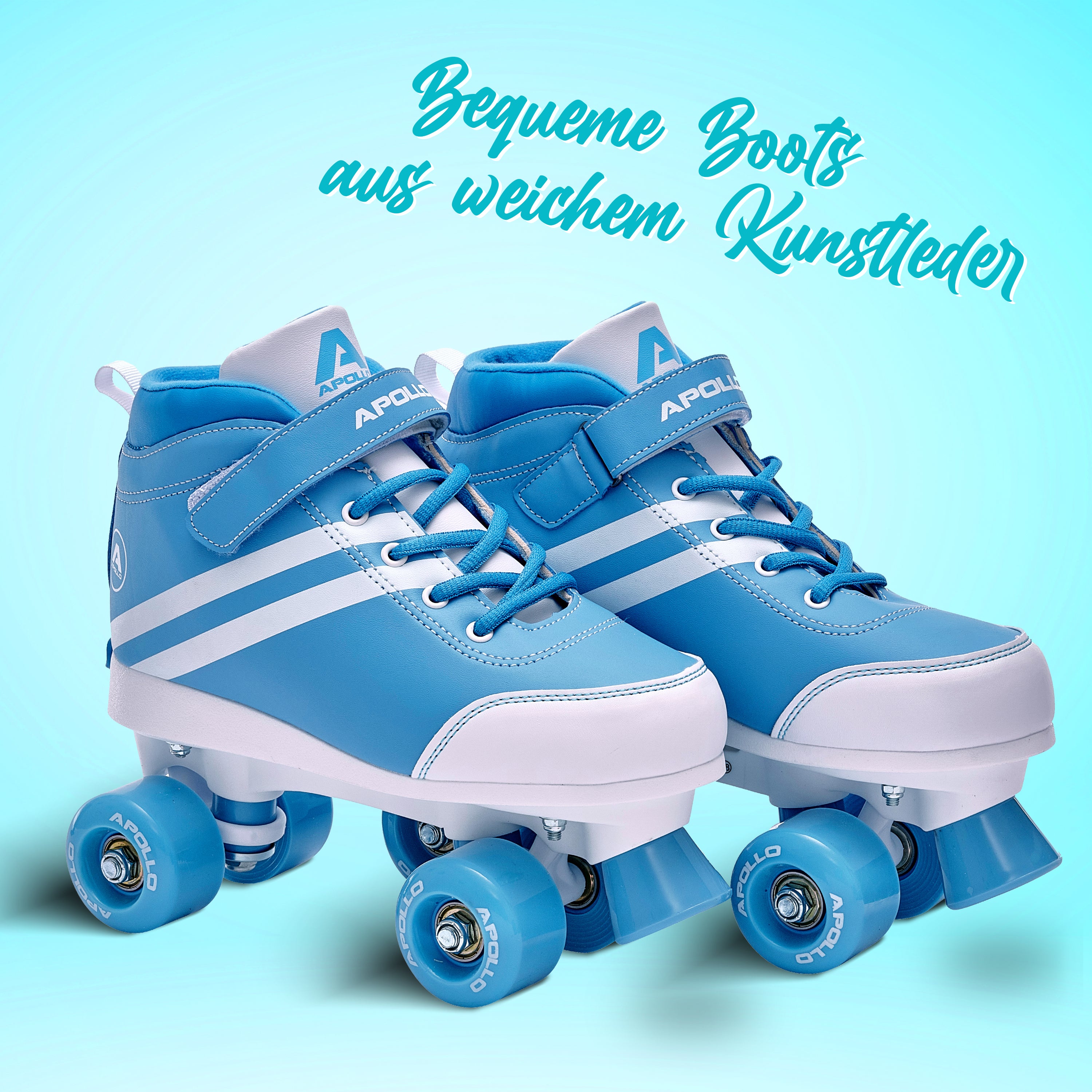 Apollo - Disco Roller Soft Boots größenverstellbare Rollschuhe für Kinder - Blueberry -
