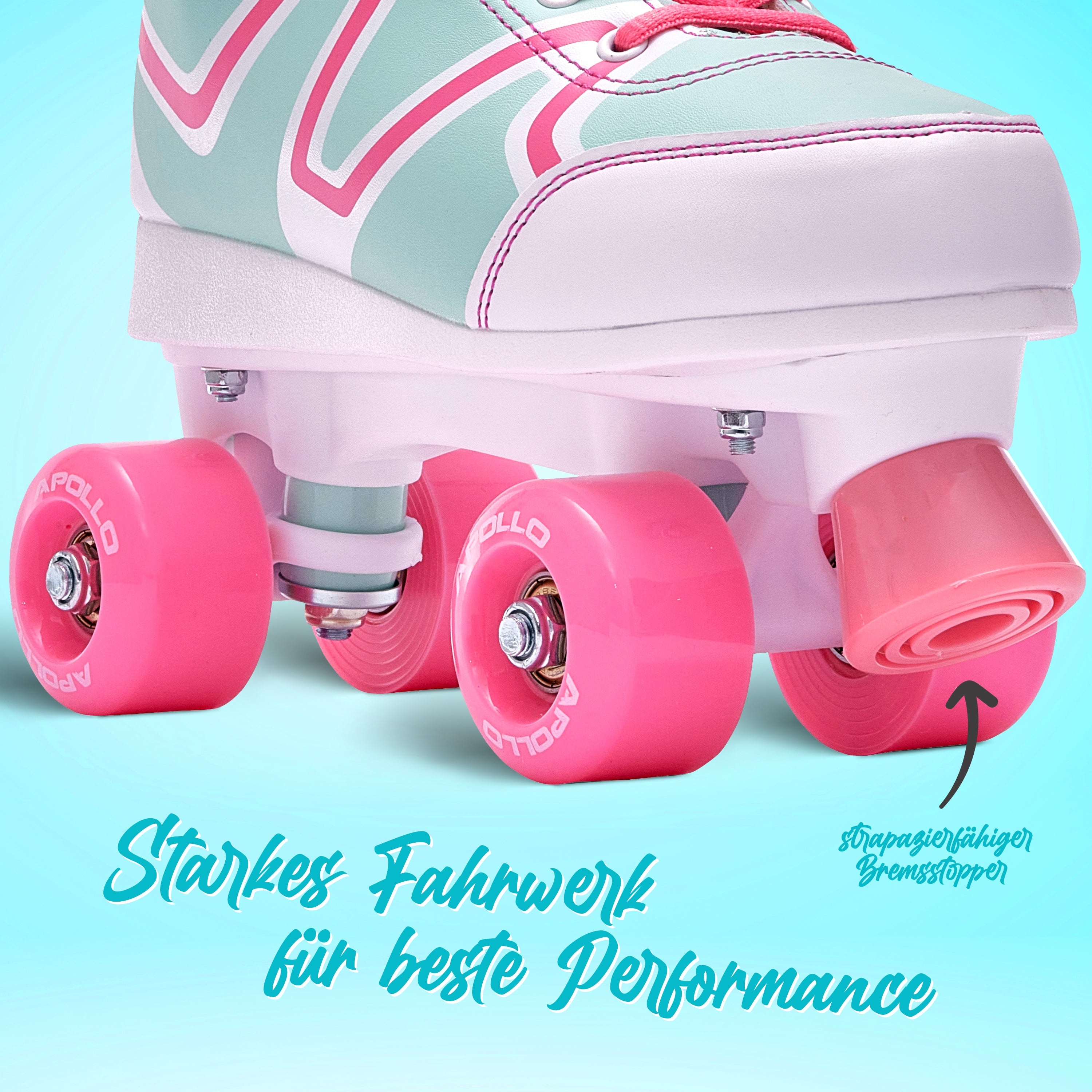 Apollo - Disco Roller Soft Boots größenverstellbare Rollschuhe für Kinder - Candy -