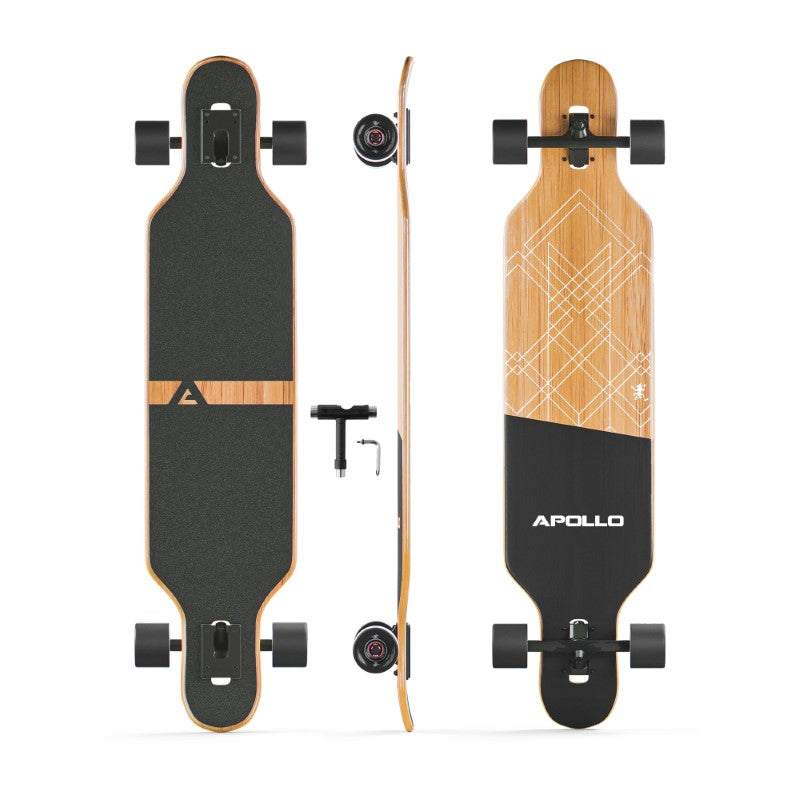 Apollo - Fiberglas Longboard - Bali Slide Black - 39" inkl. T-Tool -