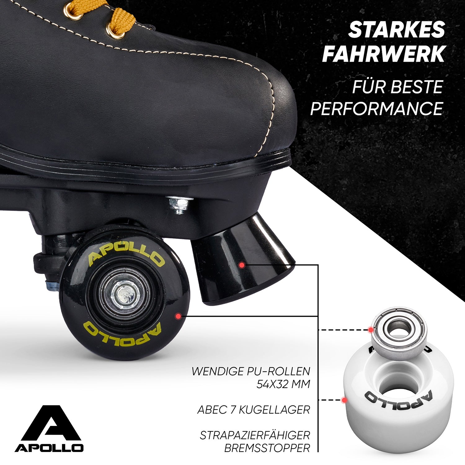 Apollo - Classic Roller Rollschuhe für Kinder und Erwachsene - Luna Nova -