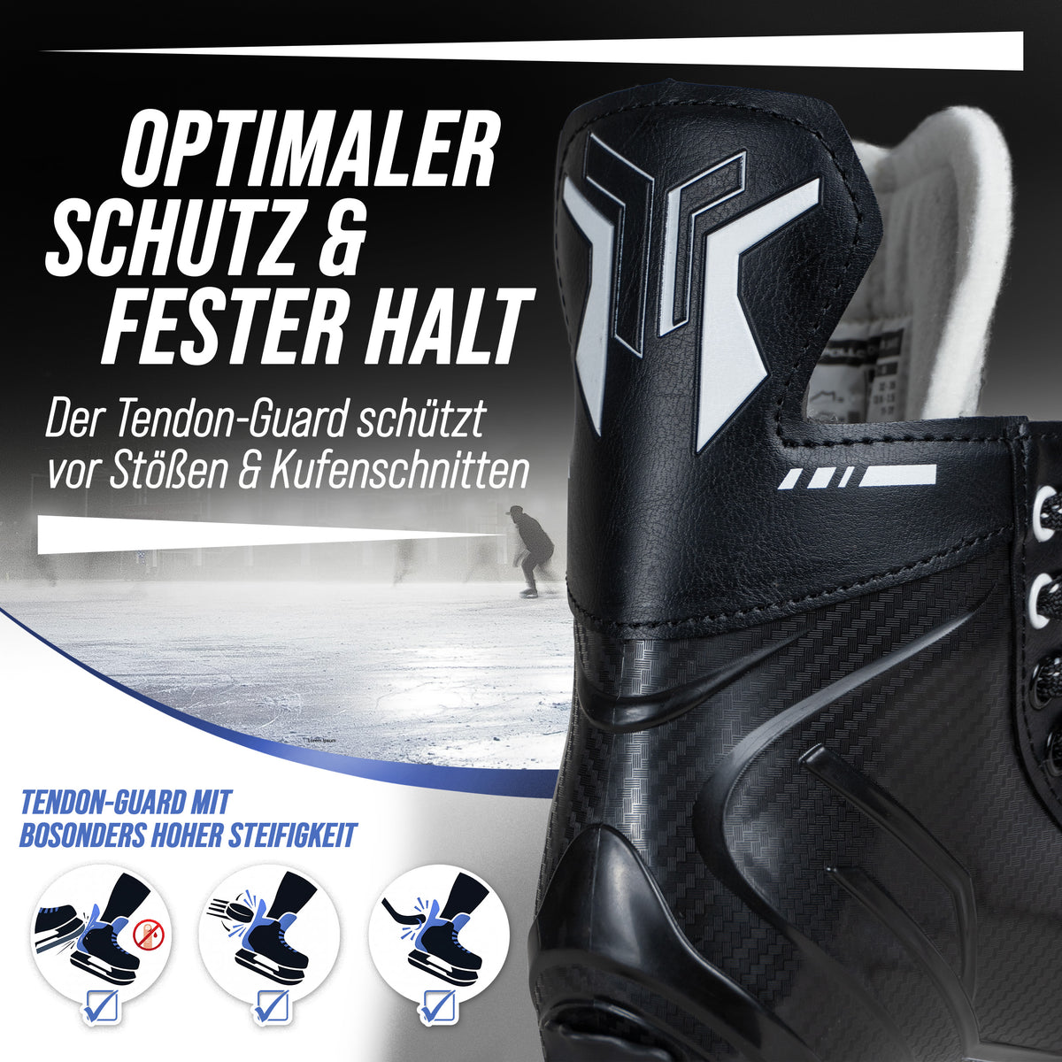 Apollo Funsport - Champion Skate Adjustable - verstellbare Hockey Style Schlittschuhe - Schwarz Weiß