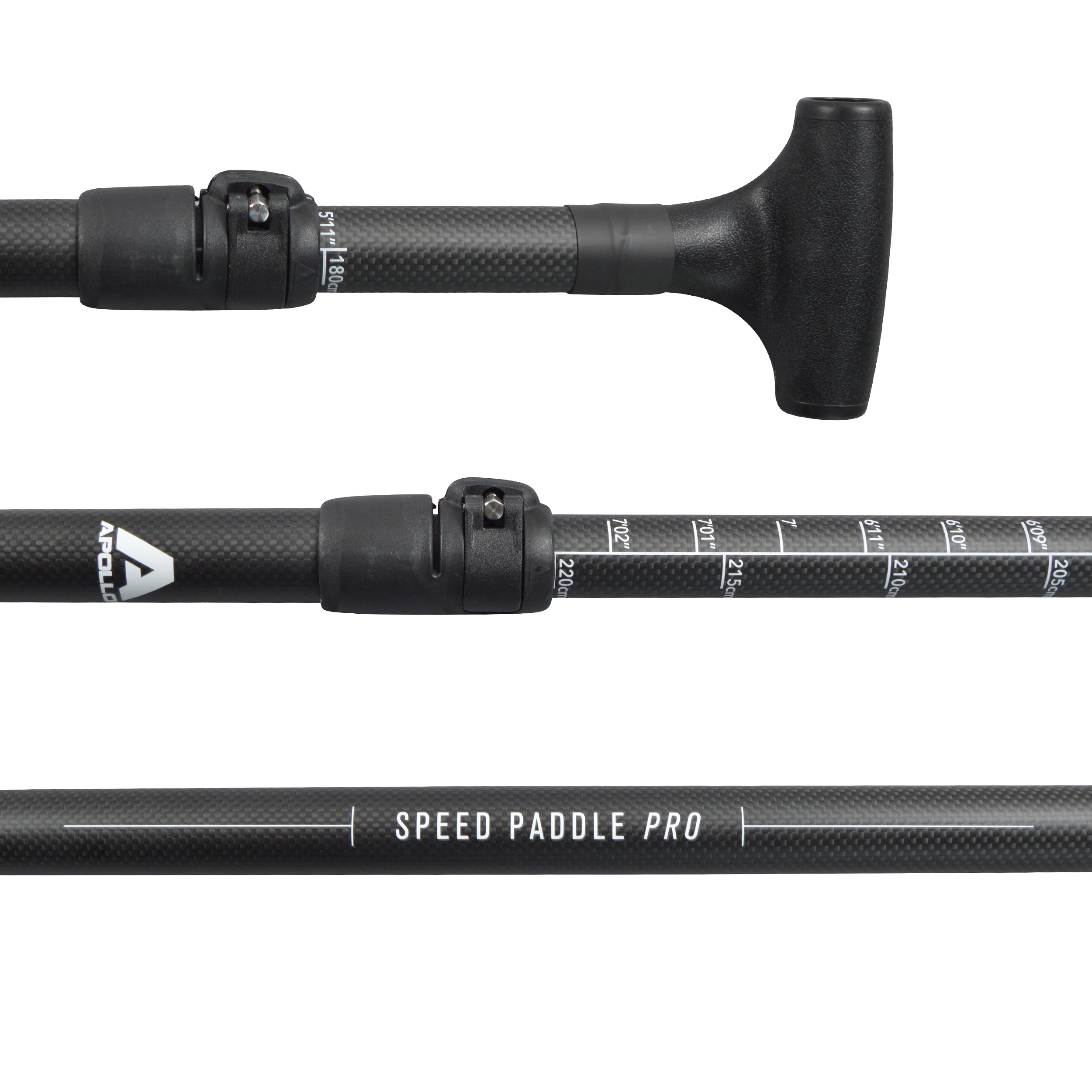 Apollo - Apollo SUP Paddel - 3 teiliges Stechpaddel aus Carbon und Fiberglas - Speed Paddle Pro