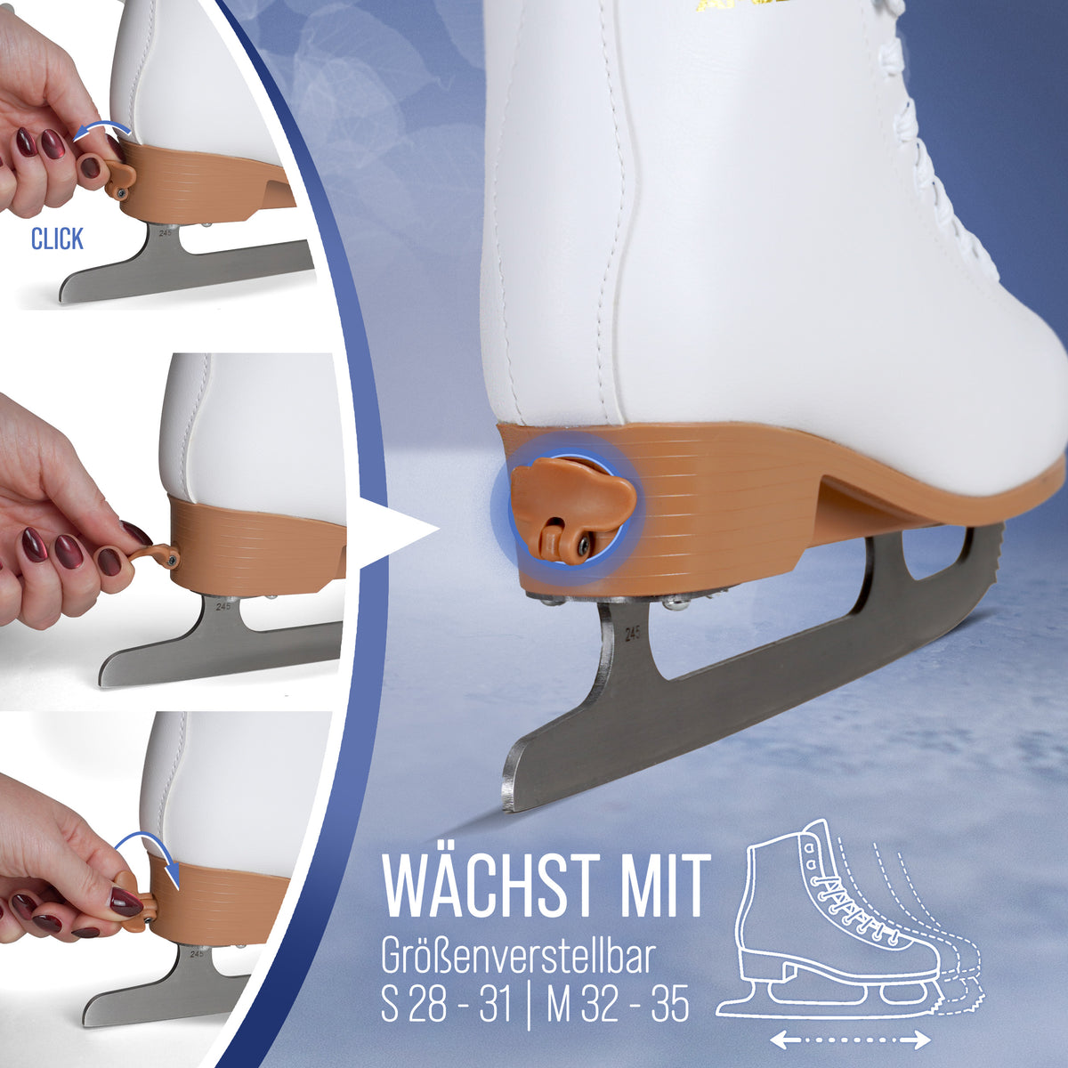 Apollo Funsport - Star Skate Adjustable - verstellbare Schlittschuhe - Eiskunstlauf Style - Weiss