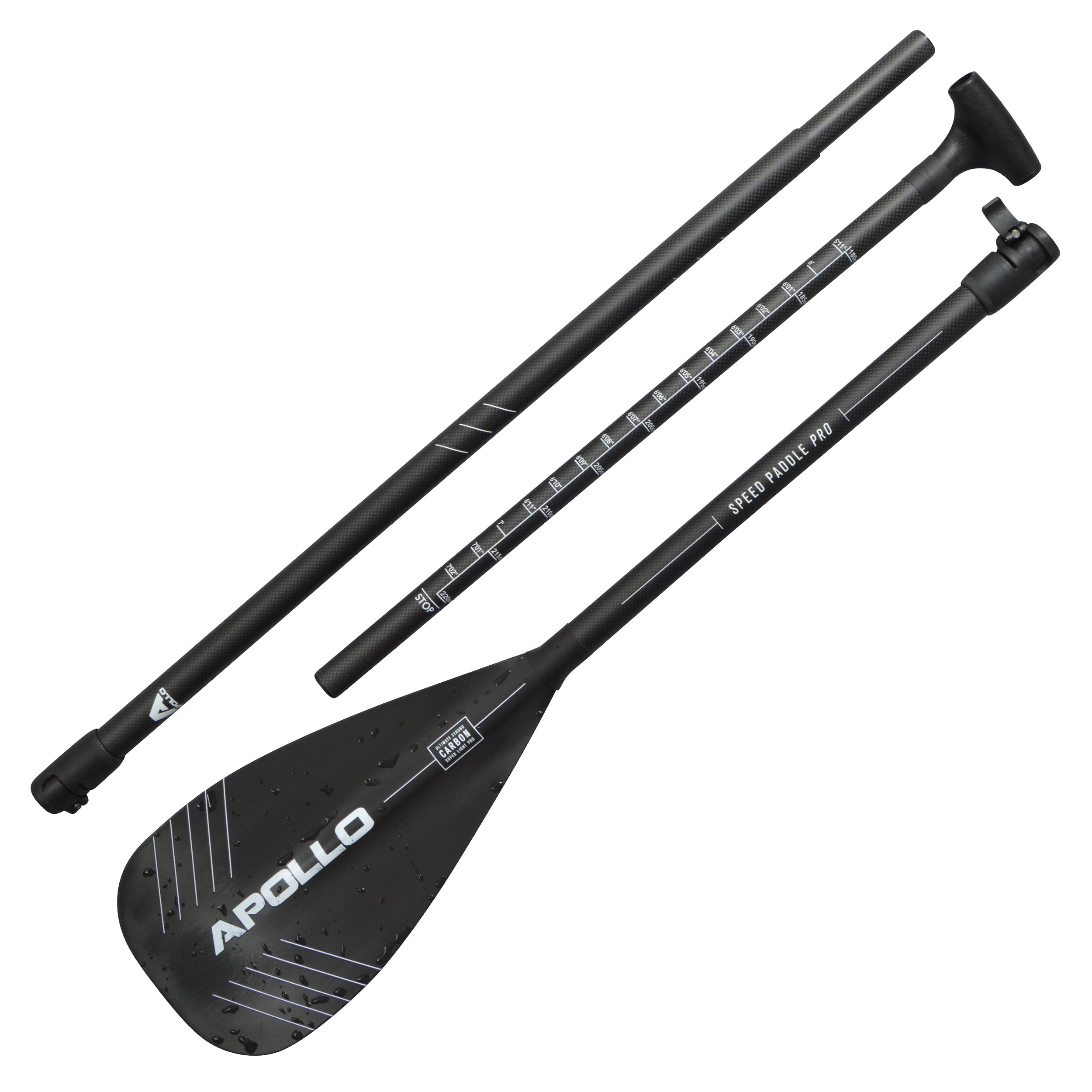 Apollo - Apollo SUP Paddel - 3 teiliges Stechpaddel aus Carbon und Fiberglas - Speed Paddle Pro