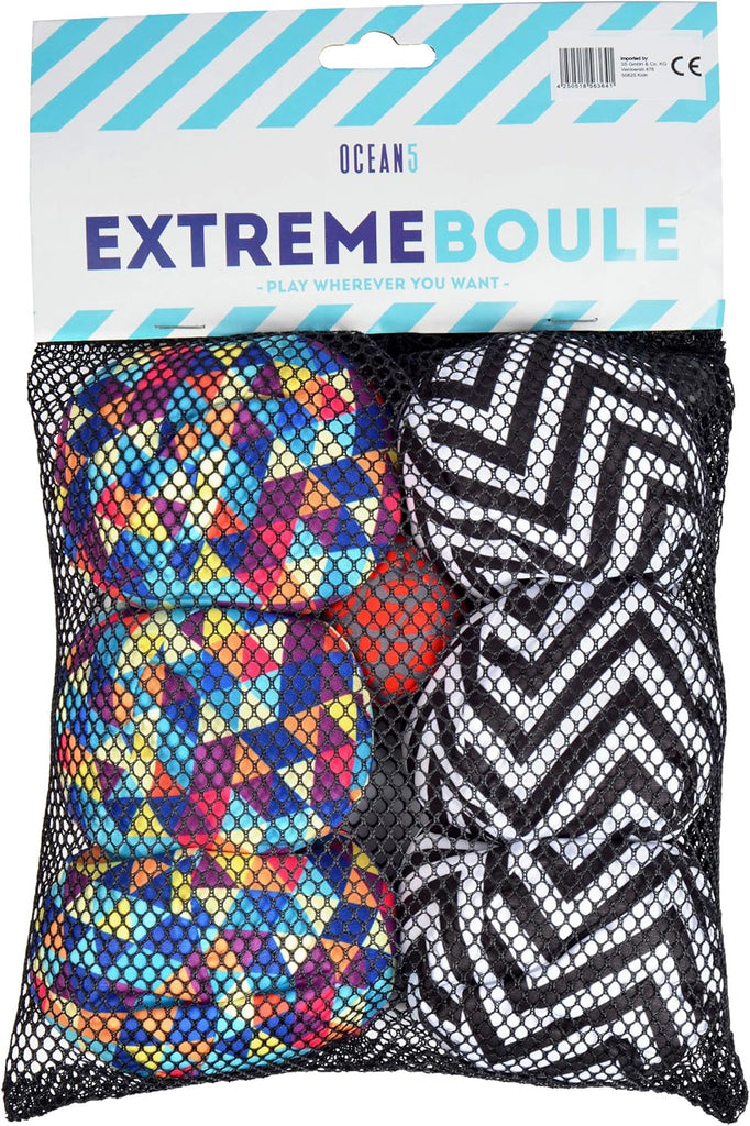 Apollo Funsport - Ocean 5 Extrem Boule - Soft-Boule Set - Triangel ZicZac Muster, Farbe: schwarz weiß