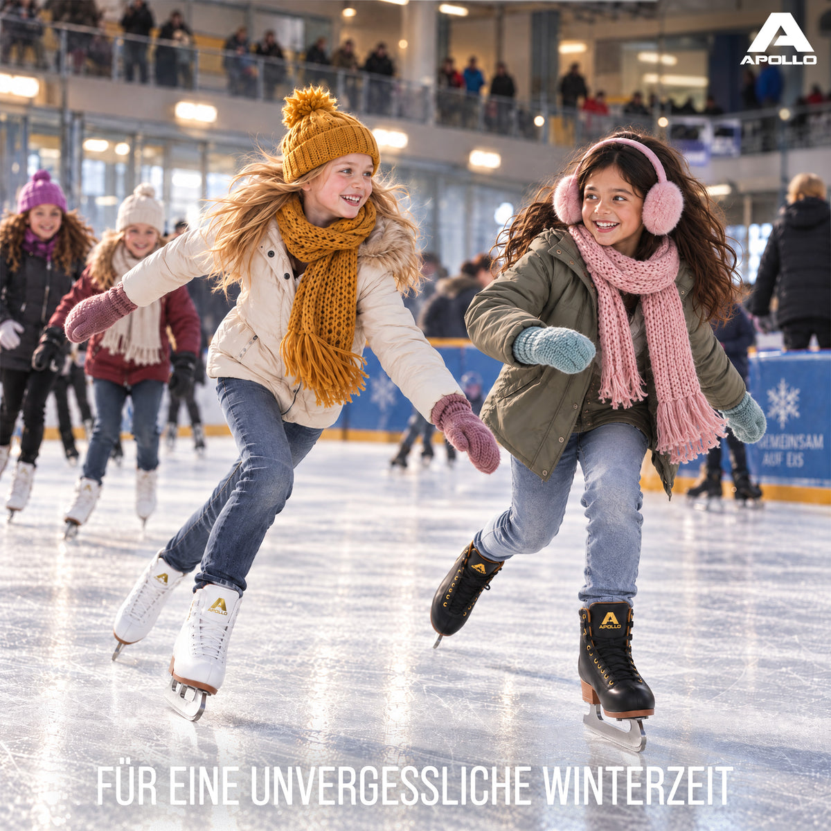 Apollo Funsport - Star Skate Adjustable - verstellbare Schlittschuhe - Eiskunstlauf Style - Schwarz