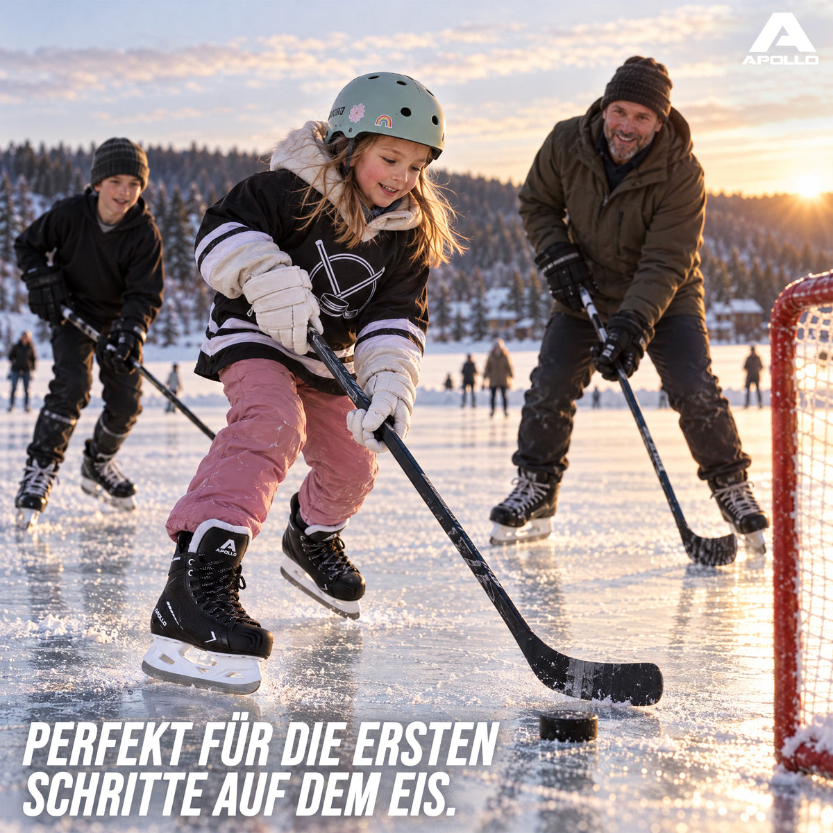 Apollo Funsport - Champion Skate Adjustable - verstellbare Hockey Style Schlittschuhe - Schwarz Weiß