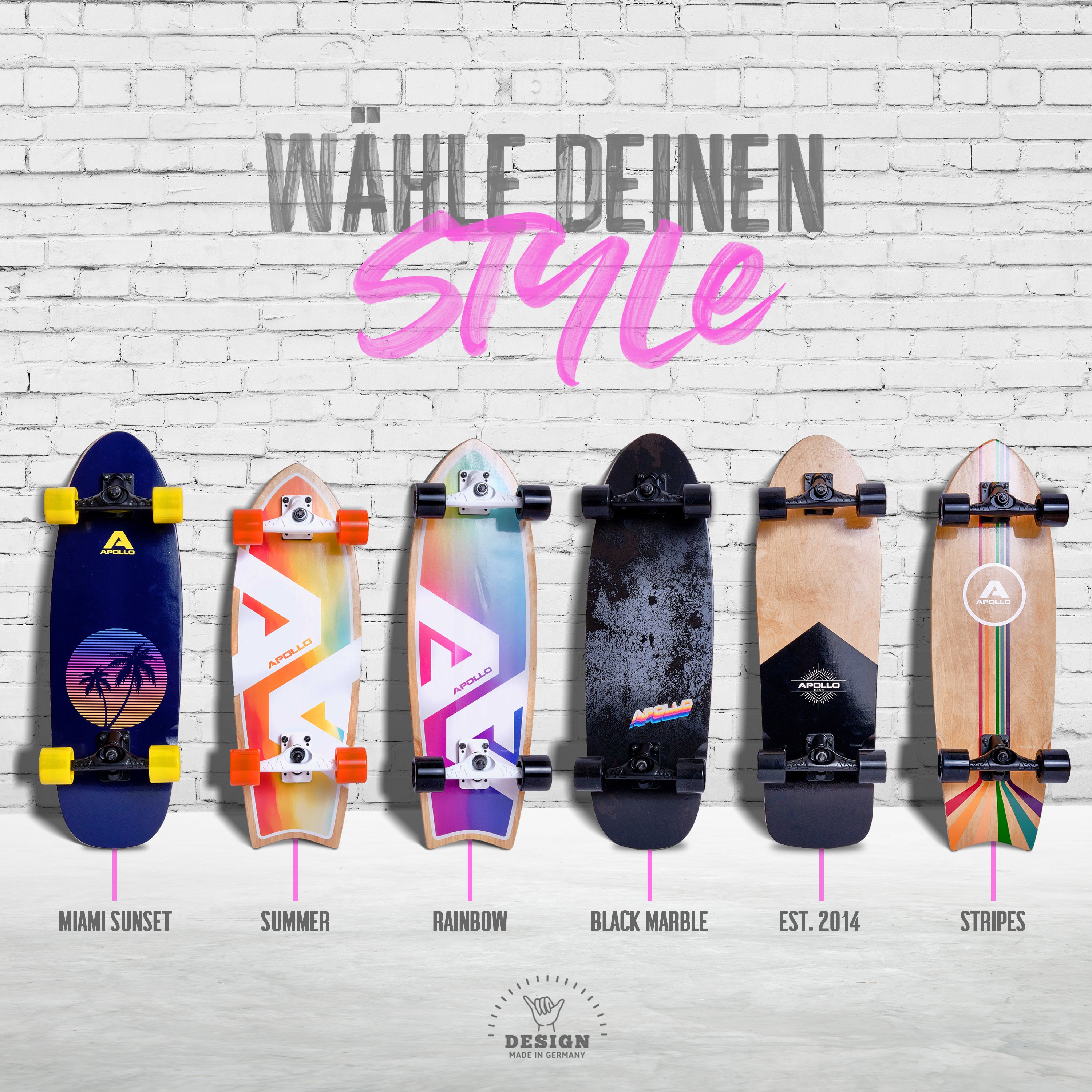 Apollo - Surf Style Board - Miami Sunset - Miami Sunset
