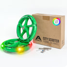 Apollo - 200 mm Ersatzräderset für City Scooter - Phantom / Spectre - LED Grün Transparent