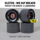 Apollo Funsport - Apollo Black Longboard & Skateboard Wheels - Black - 70 x 51