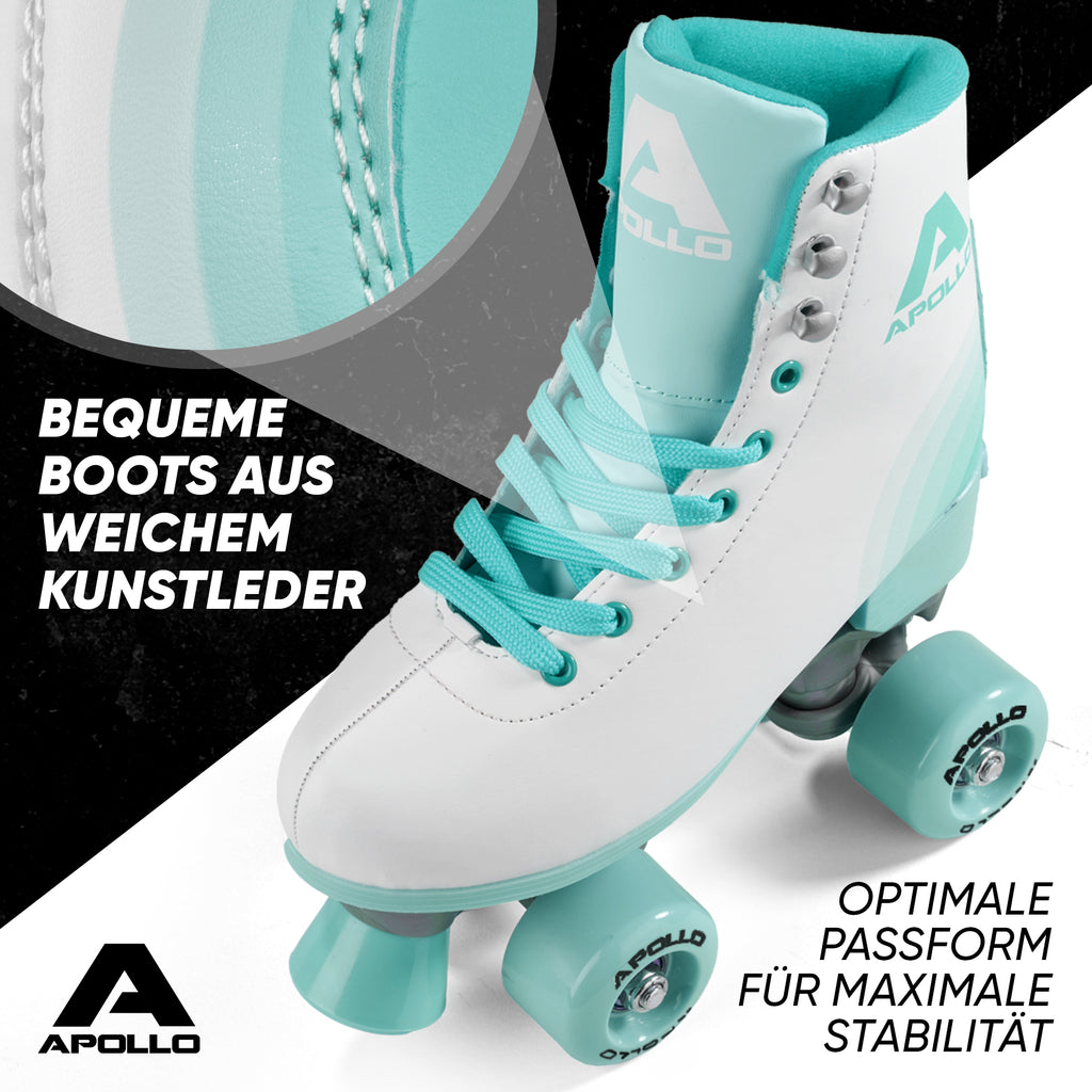 Apollo Funsport - Classic Roller Rollschuhe für Kinder und Erwachsene - Disco Time LED - L (39-42)