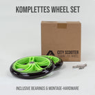 Apollo - 200 mm Ersatzräderset für City Scooter - Phantom / Spectre - Grün Schwarz