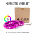 Apollo - 200 mm Ersatzräderset für City Scooter - Phantom / Spectre - LED Pink Transparent