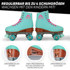 Apollo - Classic Roller Rollschuhe für Kinder und Erwachsene - Lagoon LED - L (39-42)