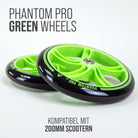 Apollo - 200 mm Ersatzräderset für City Scooter - Phantom / Spectre - Grün Schwarz