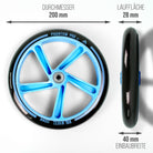 Apollo - 200 mm Ersatzräderset für City Scooter - Phantom / Spectre - Blau Schwarz