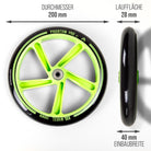 Apollo - 200 mm Ersatzräderset für City Scooter - Phantom / Spectre - Grün Schwarz