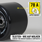 Apollo Funsport - Apollo Black Longboard & Skateboard Wheels - Black - 65 x 51