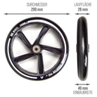 Apollo - 200 mm Ersatzräderset für City Scooter - Phantom / Spectre - Schwarz Schwarz
