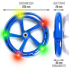 Apollo - 200 mm Ersatzräderset für City Scooter - Phantom / Spectre - LED Blau Transparent