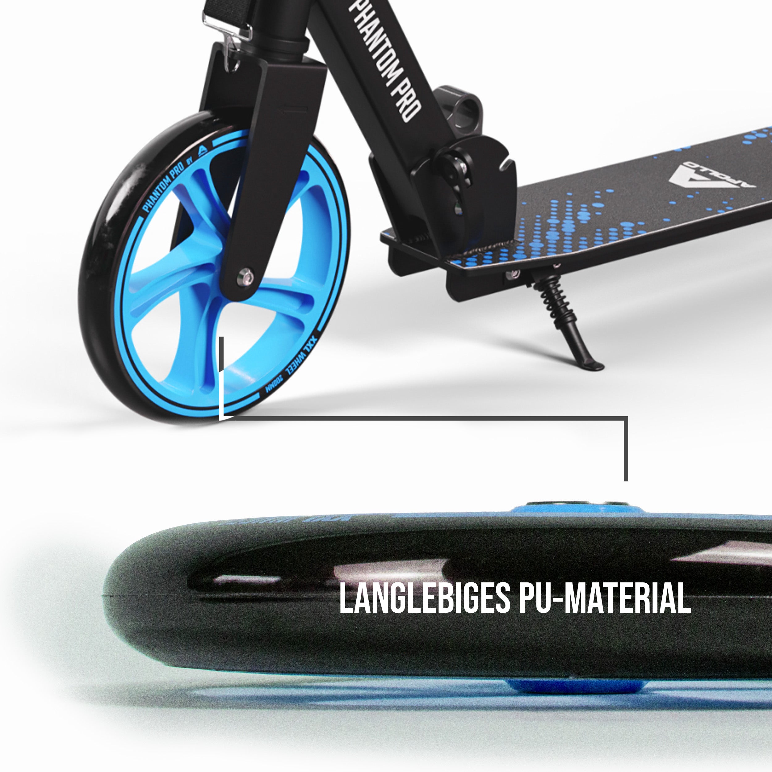Apollo - 200 mm Ersatzräderset für City Scooter - Phantom / Spectre - Blau Schwarz