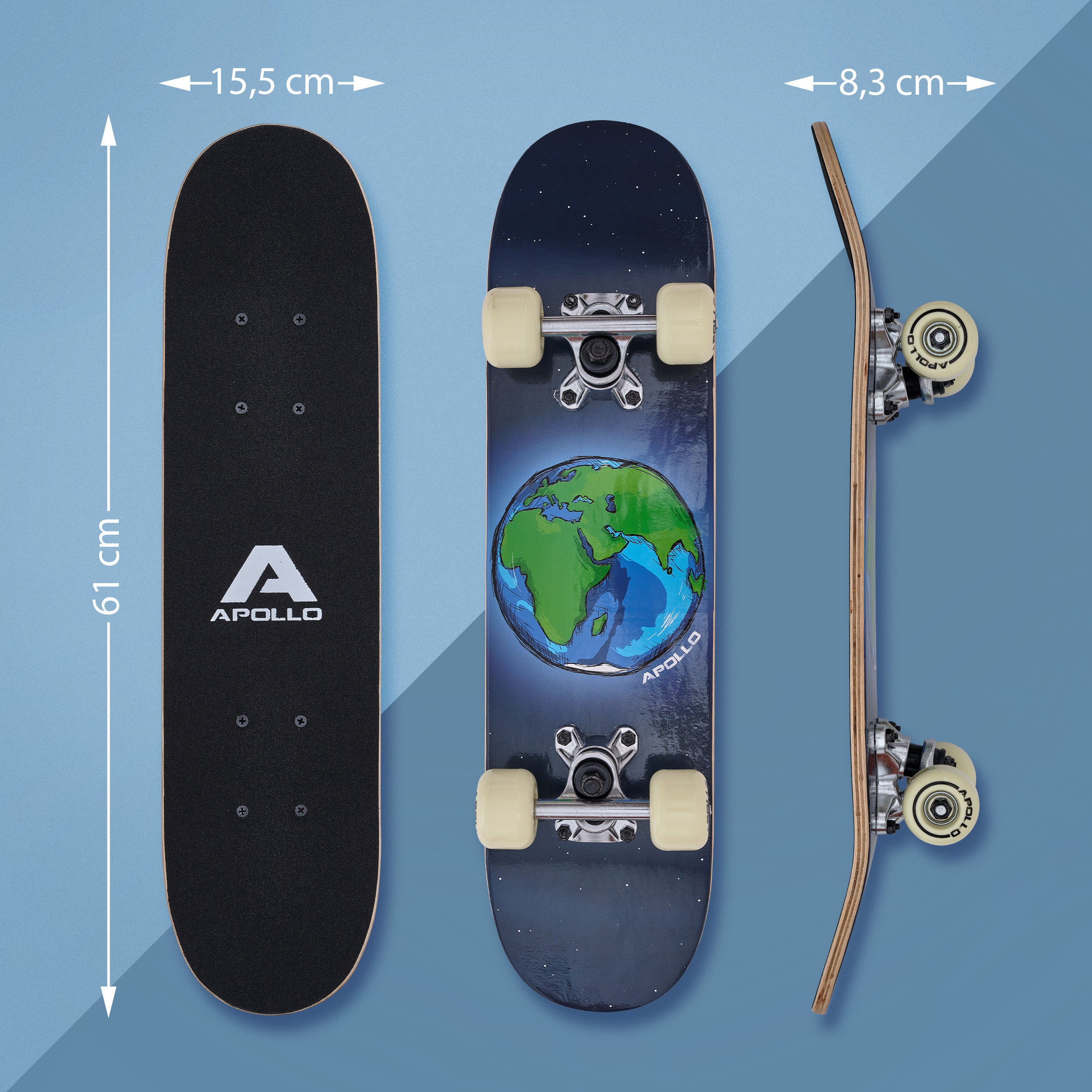 Apollo - Kinder Skateboard - Around the World - 61 cm -
