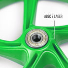 Apollo - 200 mm Ersatzräderset für City Scooter - Phantom / Spectre - LED Grün Transparent