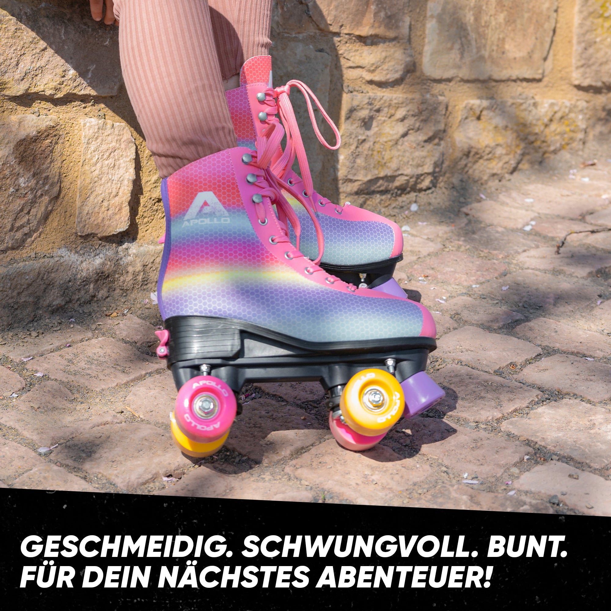 Apollo - Classic Roller Rollschuhe für Kinder und Erwachsene - Dancing Queen LED - L (39-42)