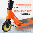Apollo - Stunt Scooter 'Eagle' - eloxierter Profi Stuntroller mit ABEC 9 Kugellagern - Schwarz Orange