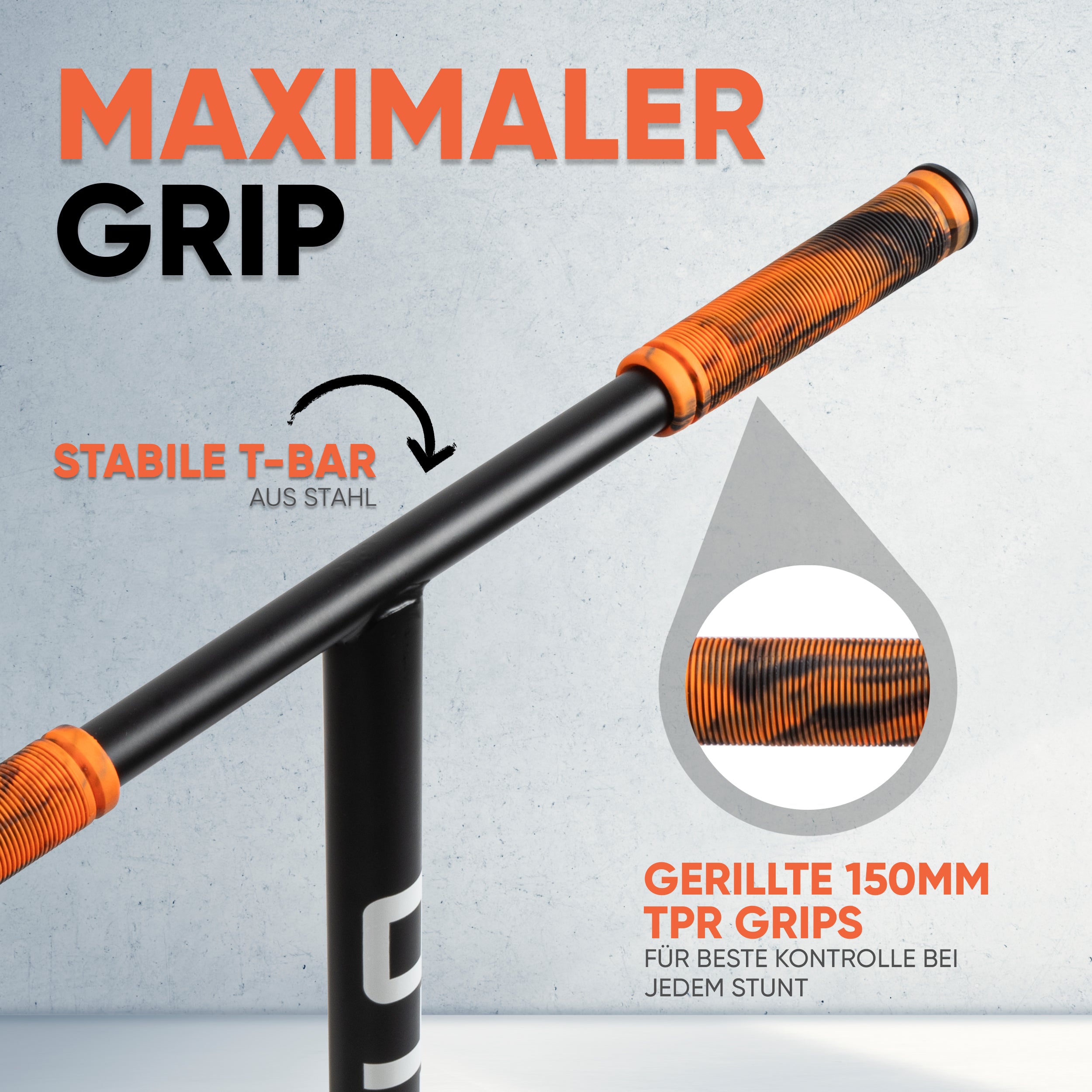 Apollo - Stunt Scooter 'Eagle' - eloxierter Profi Stuntroller mit ABEC 9 Kugellagern - Schwarz Orange