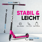 Apollo - Stunt Scooter 'Eagle' - eloxierter Profi Stuntroller mit ABEC 9 Kugellagern - Pink