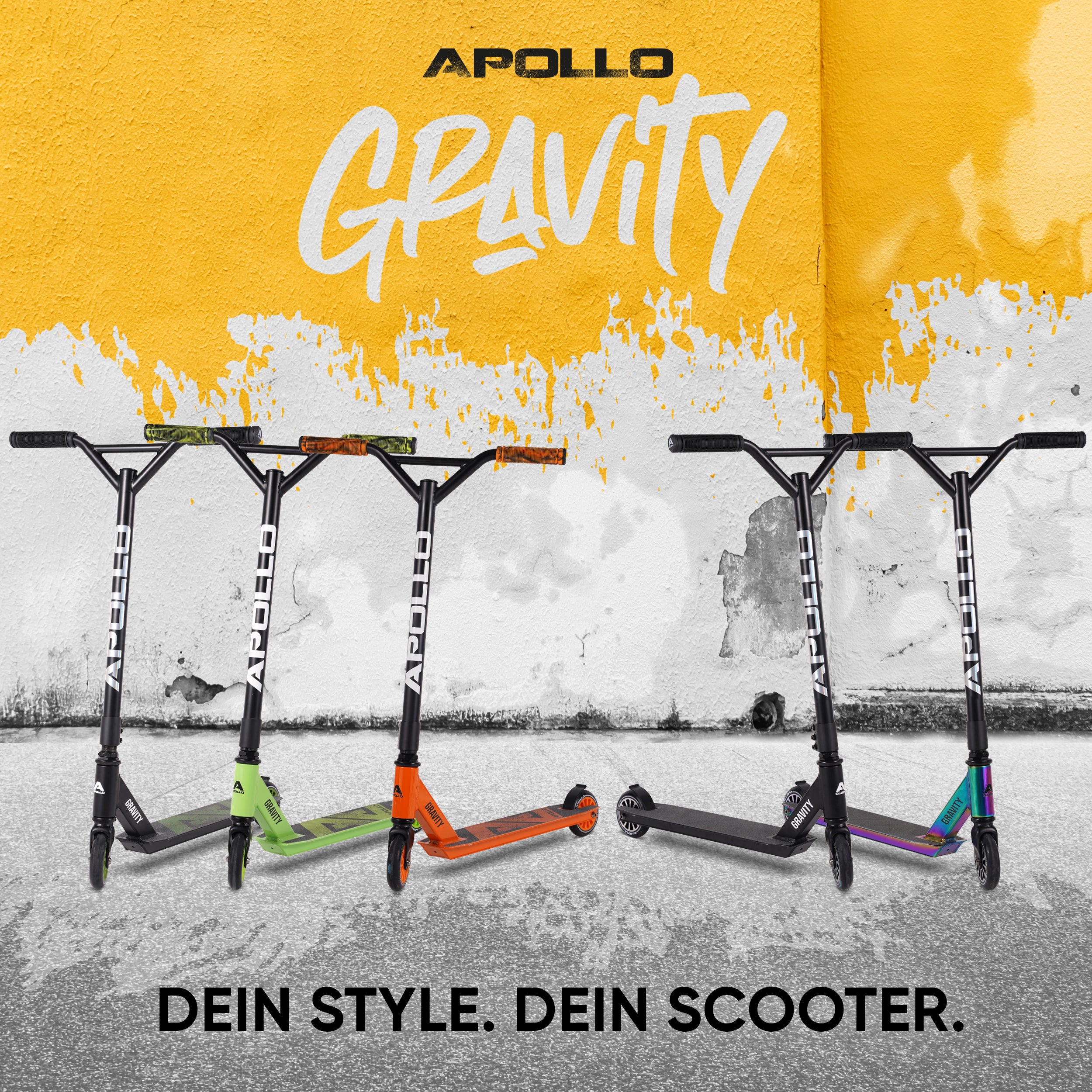 Apollo Funsport - Apollo Stuntscooter Gravity - sportlich, funktional und ideal für Beginner - Black Green