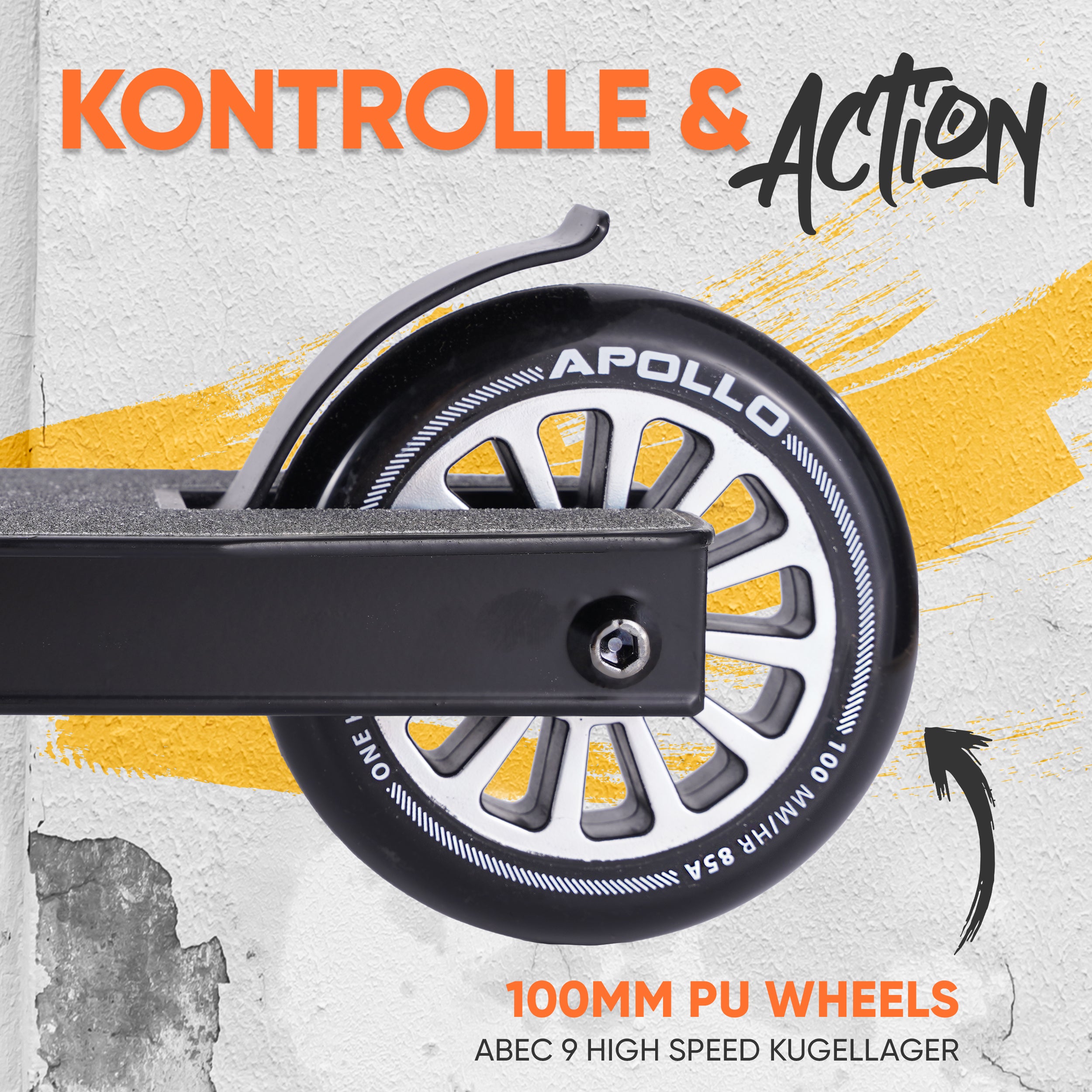 Apollo Funsport - Apollo Stuntscooter Gravity - sportlich, funktional und ideal für Beginner - Black Shiny