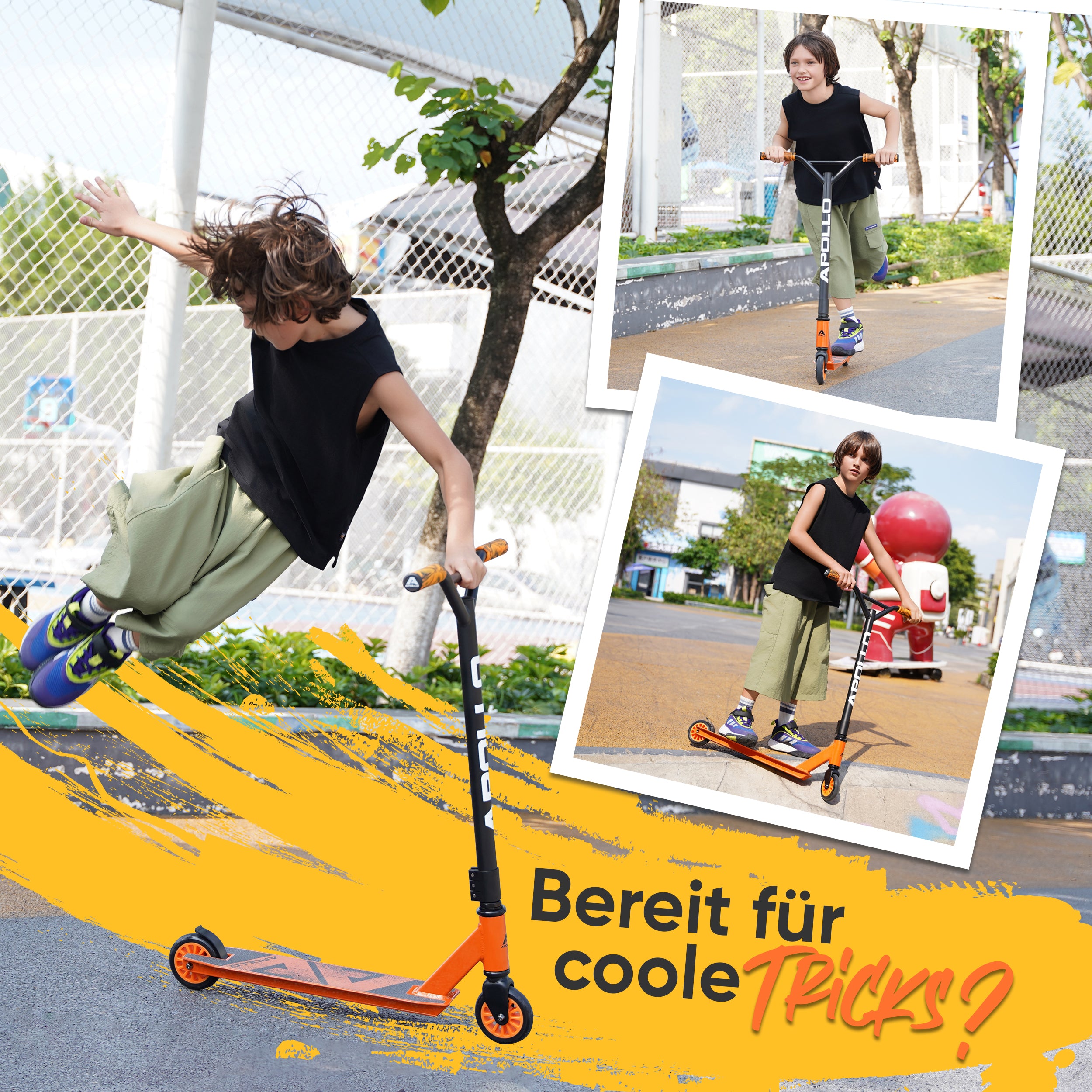 Apollo Funsport - Apollo Stuntscooter Gravity - sportlich, funktional und ideal für Beginner - Orange