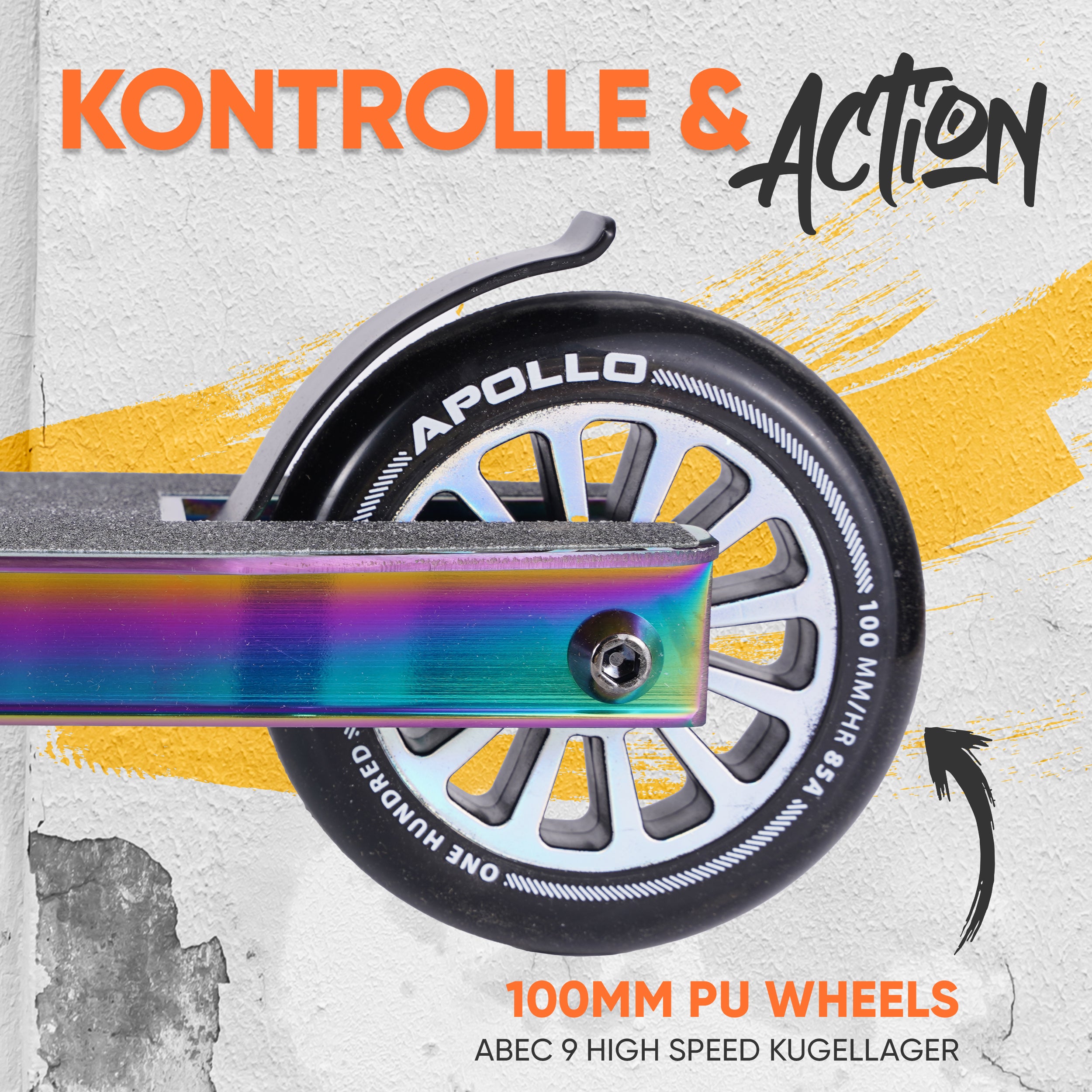 Apollo Funsport - Apollo Stuntscooter Gravity - sportlich, funktional und ideal für Beginner - Rainbow