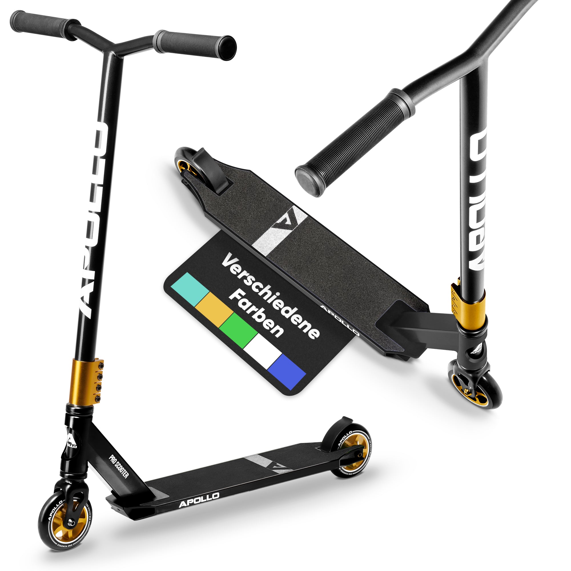 Apollo - Stunt Scooter - Star Pro - HighQuality eloxierter Profi Stunt Scooter - Schwarz Gold