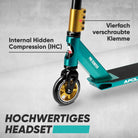 Apollo - Stunt Scooter - Star Pro - HighQuality eloxierter Profi Stunt Scooter - Schwarz Türkis Gold