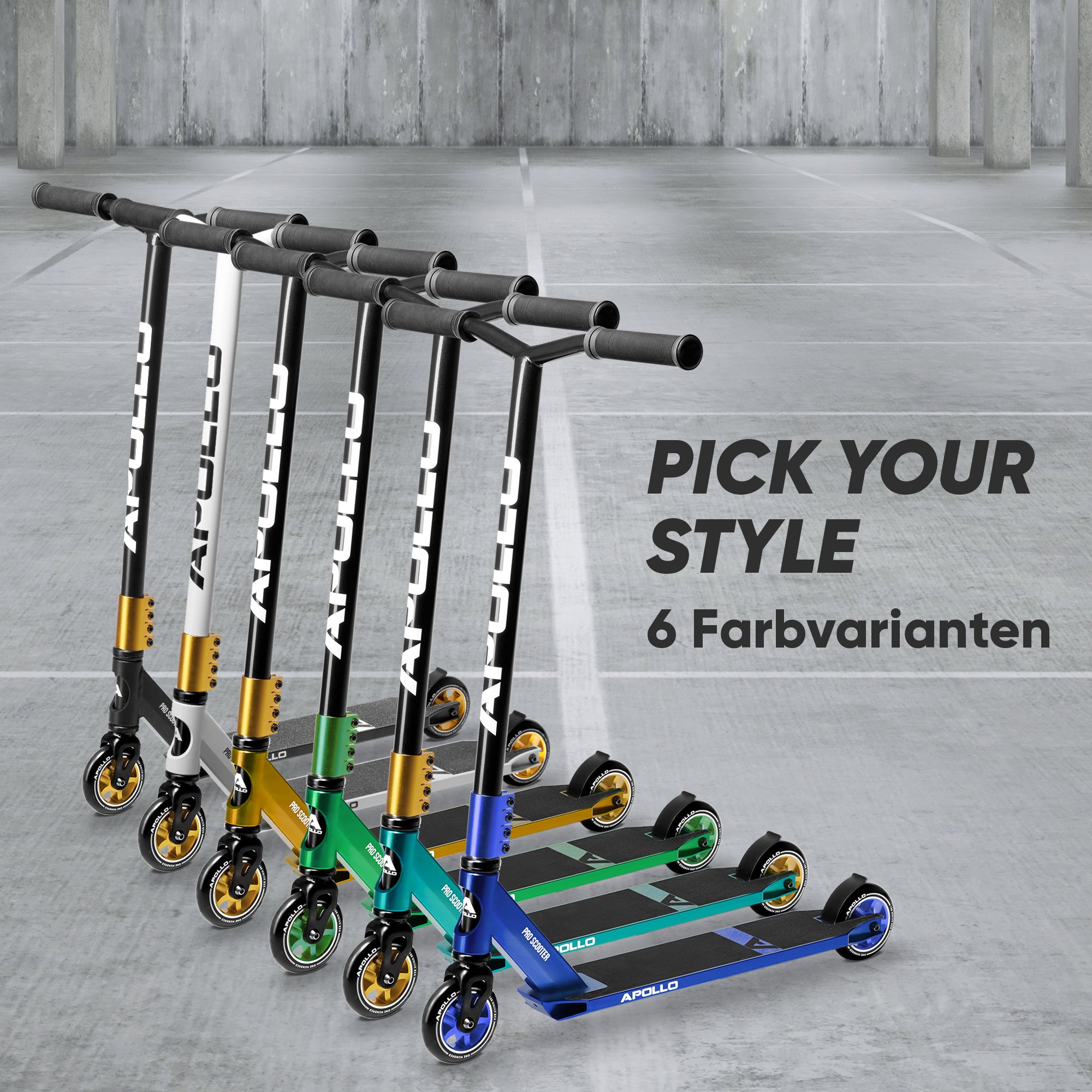 Apollo - Stunt Scooter - Star Pro - HighQuality eloxierter Profi Stunt Scooter - Weiß Gold