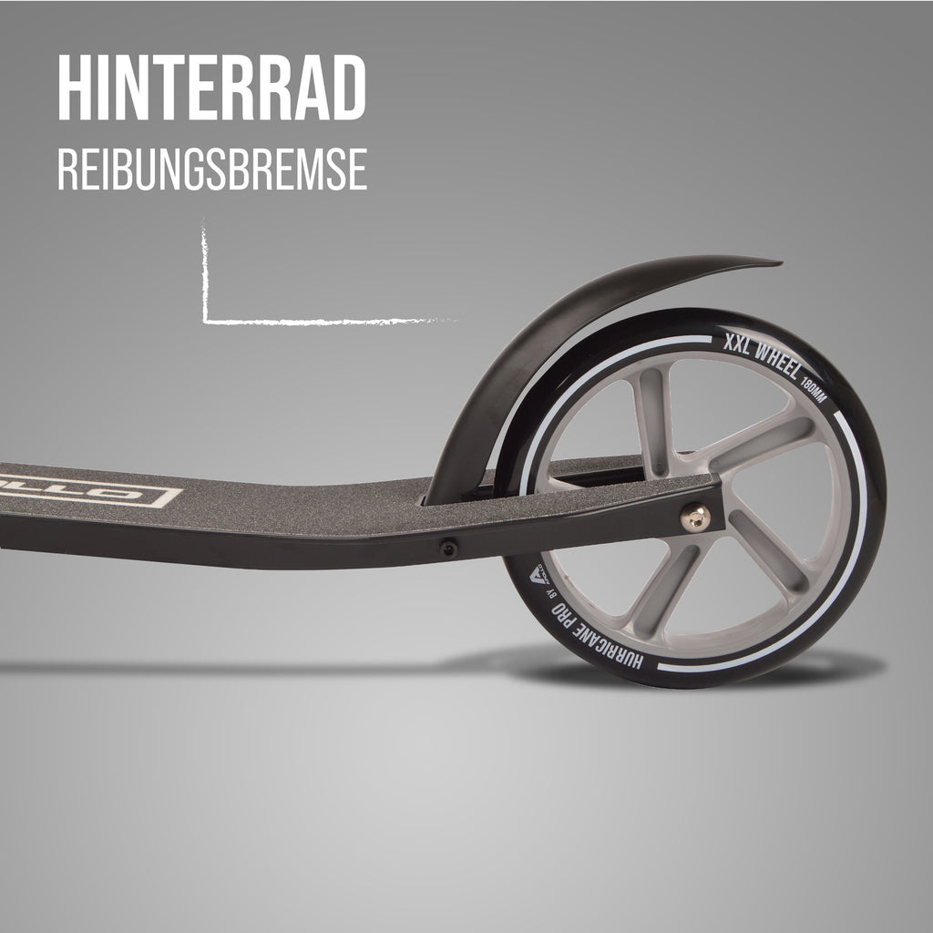 Apollo - Apollo Scooter - "Hurricane" City-Scooter mit Federung - Schwarz Silber