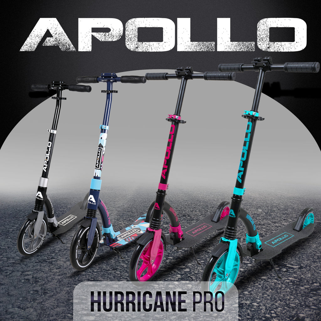 Apollo - Apollo Scooter - "Hurricane" City-Scooter mit Federung - Schwarz Silber