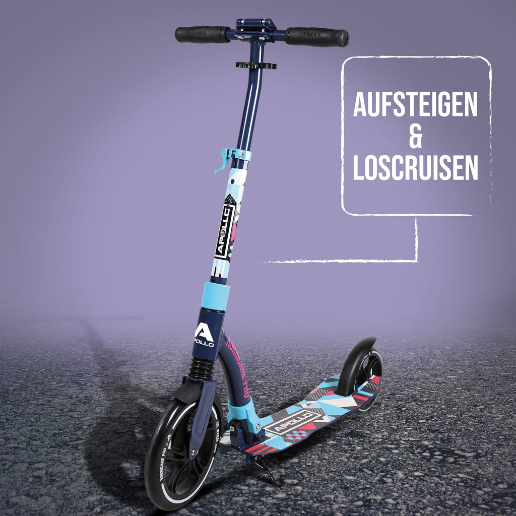 Apollo - Apollo Scooter - "Hurricane" City-Scooter mit Federung - Blau Bunt