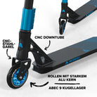 Apollo - High End Stunt Scooter - Genesis Pro X Stuntscooter mit ABEC 9 Kugellagern - Schwarz Blau