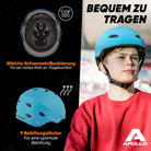 Apollo - Skatehelm, Multi Sport Helm Herren, Damen, Kinder, Kinderfahrradhelm verstellbar - Light Blue (Uni)