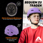 Apollo - Skatehelm, Multi Sport Helm Herren, Damen, Kinder, Kinderfahrradhelm verstellbar - Violett (Uni)