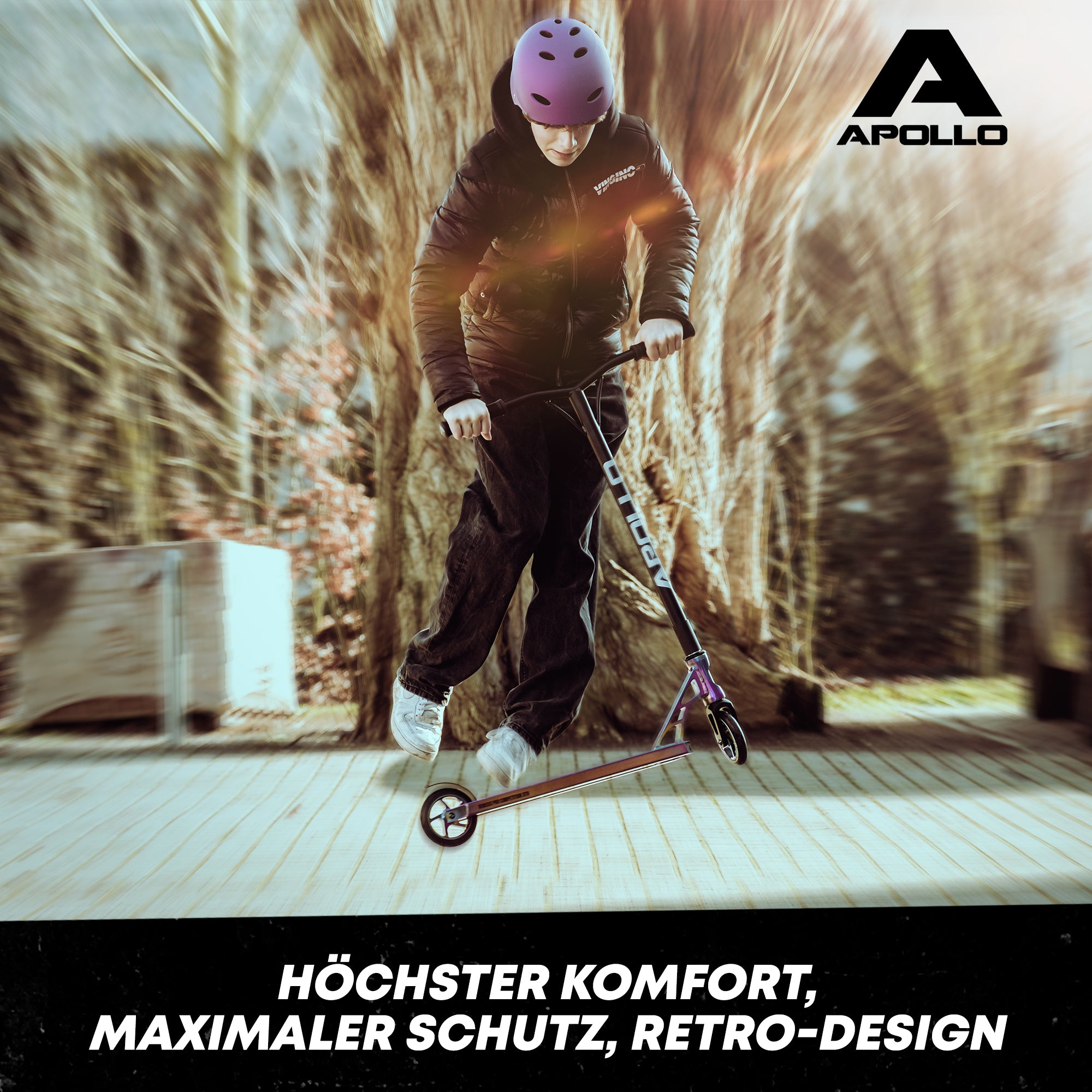 Apollo - Skatehelm, Multi Sport Helm Herren, Damen, Kinder, Kinderfahrradhelm verstellbar - Violett (Uni)