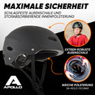 Apollo - Skatehelm, Multi Sport Helm Herren, Damen, Kinder, Kinderfahrradhelm verstellbar - Broken